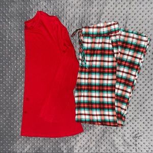 FREE BIRDEES Holiday Plaid Women's Pajama Set